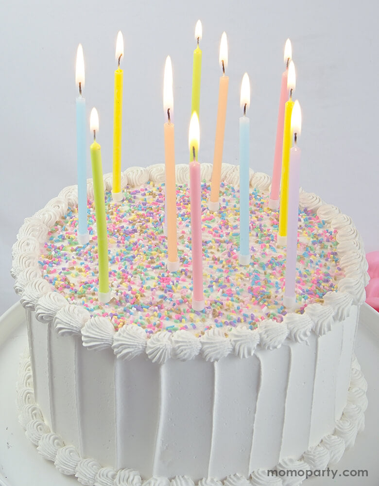 Pastel Rainbow Gradient Birthday Candle Set (Set of 12)