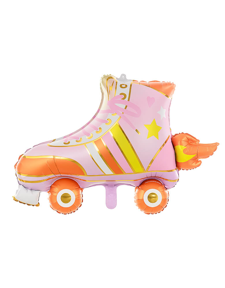 Pink Roller Skate Shaped Foil Mylar Balloon
