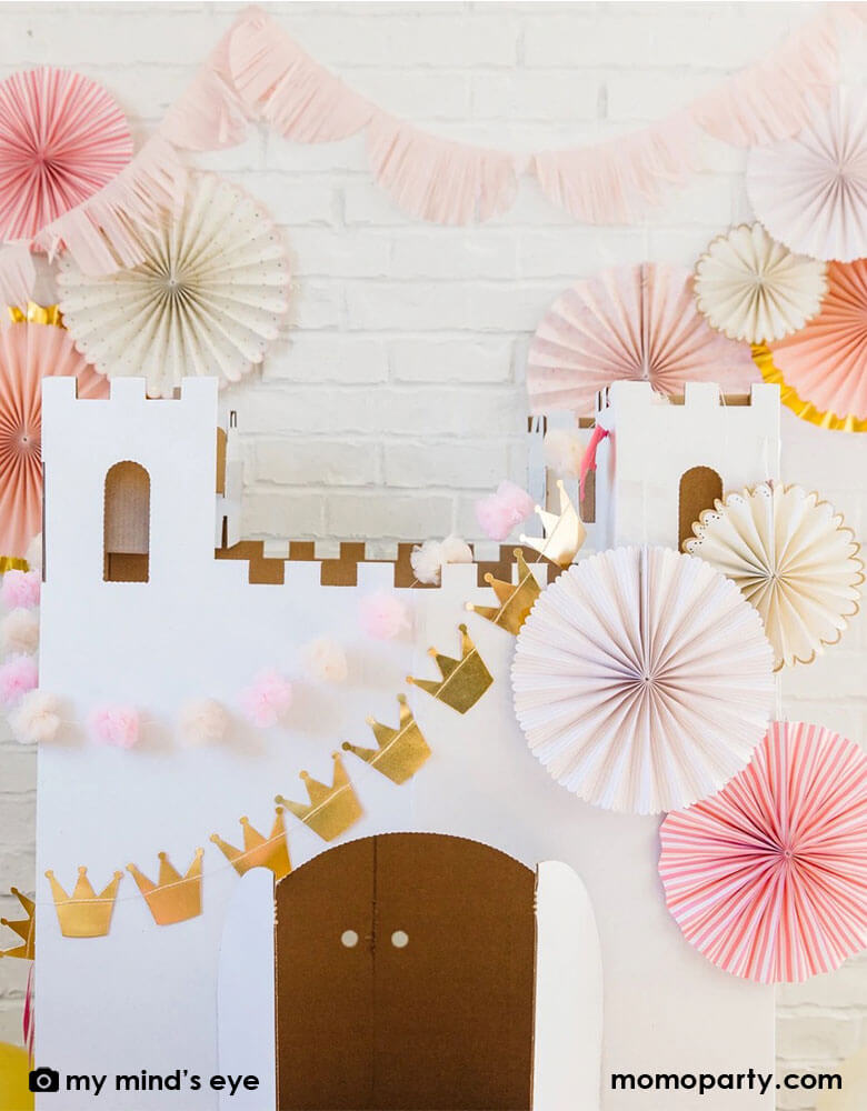 Princess Crowns and Pom Pom Tulle Banner Set