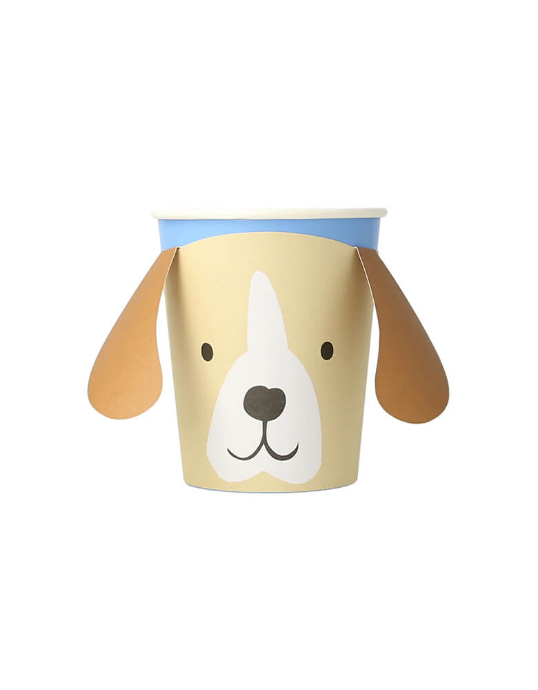 Momo Party's 9 oz puppy cups by Meri Meri, comes in a set of 8 cups in 4 difference designs of dog breeds, these adorable 3D cups. Their droopy ears, and sweet faces, will definitely delight your guests. As well as drinks, they are perfect to fill with popcorn, sweet treats and party favors. They're simply perfect for your kid's puppy or dog themed birthday party.