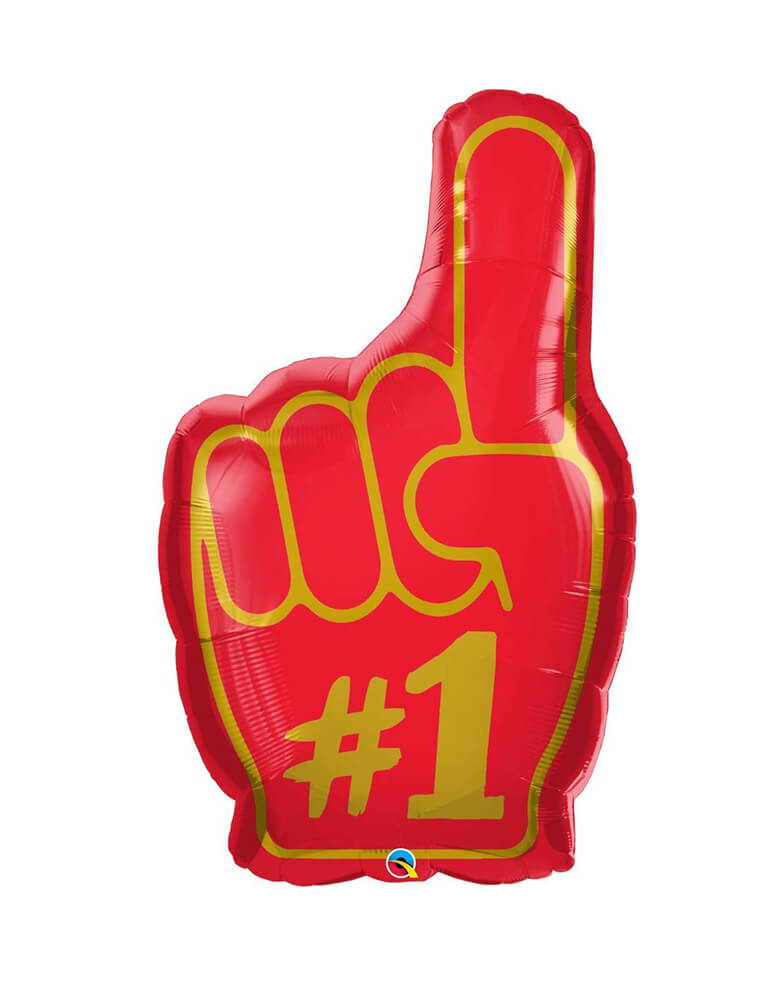  Qualatex 37" #1 Finger Foil Mylar Balloon. Accent your Go Team, Father's Day or You're Great themed party with this 37" large unique shape #1 Finger foil mylar balloon