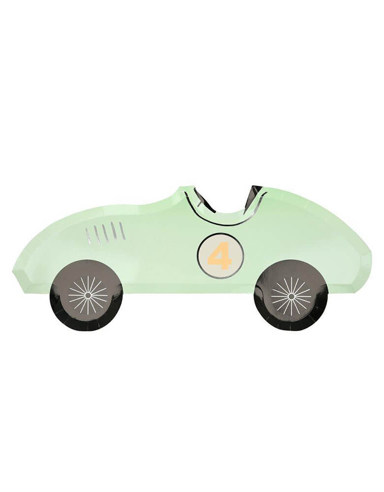 Meri Meri Vintage Race Car Plate in green