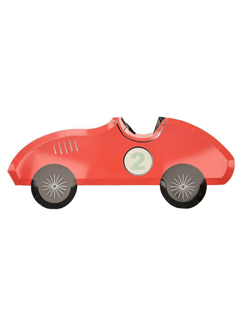 Meri Meri Vintage Race Car Plate in red