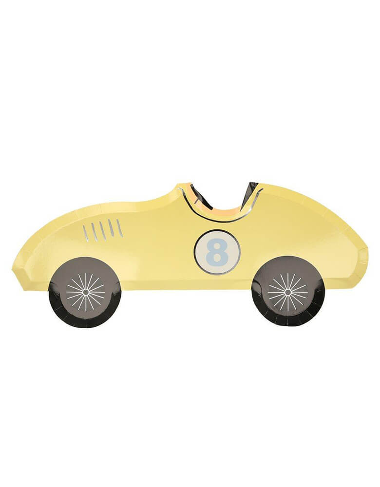 Meri Meri Vintage Race Car Plate in yellow