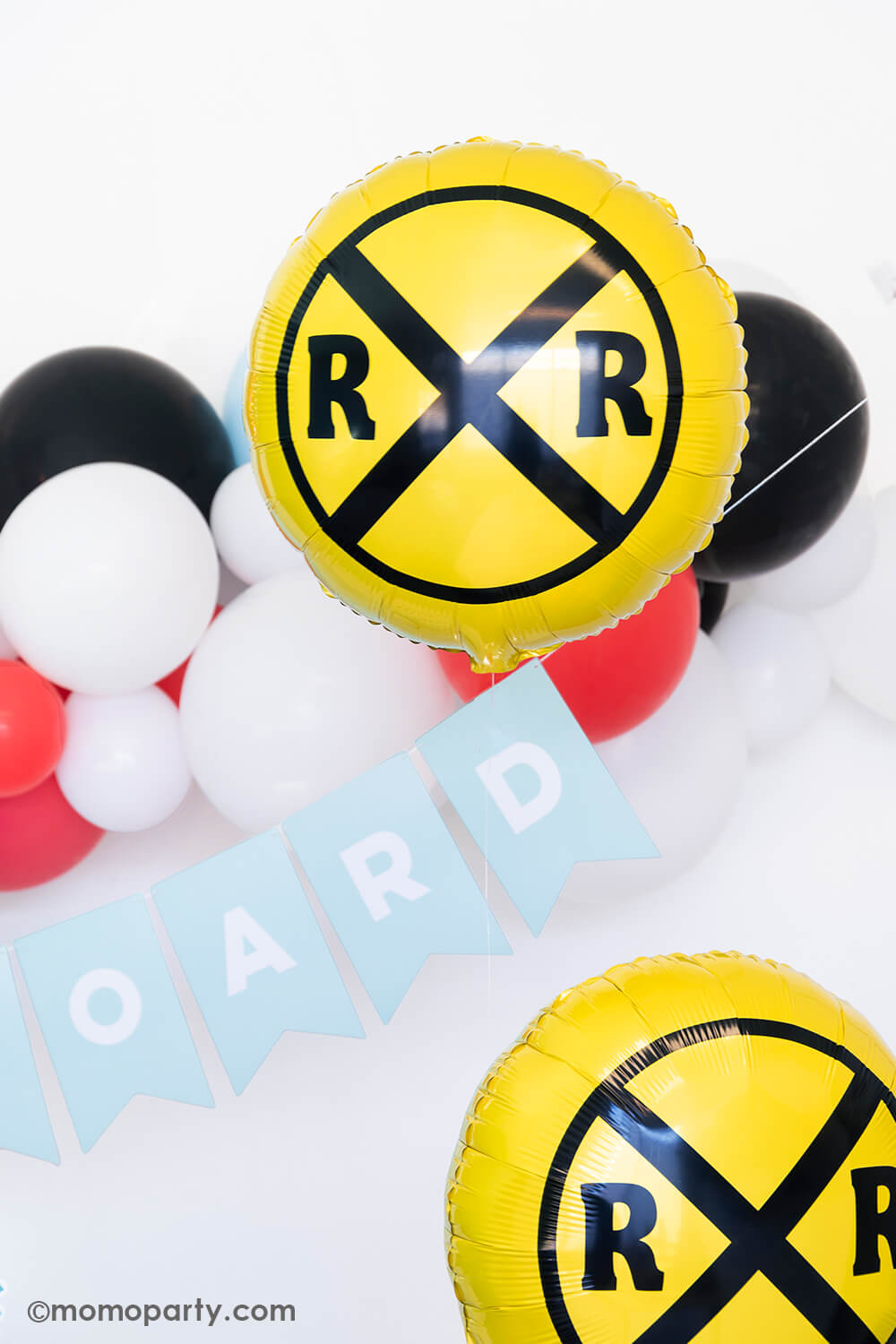 Railroad Crossing Sign Foil Balloon