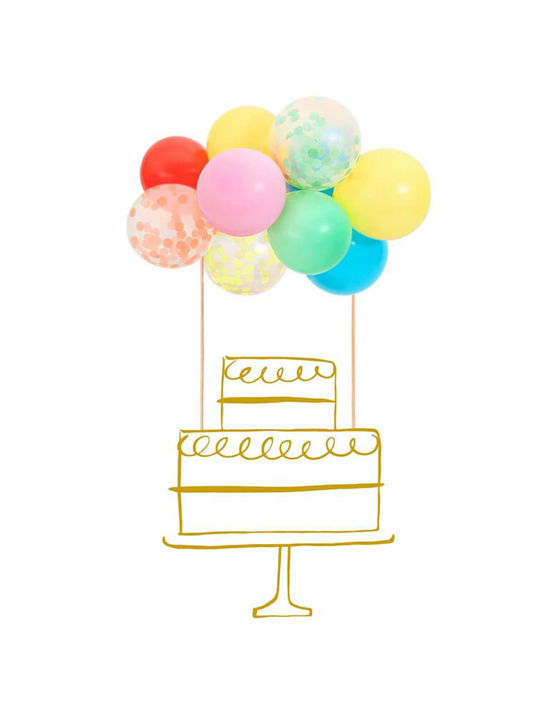 Rainbow Balloon Cake Topper Kit