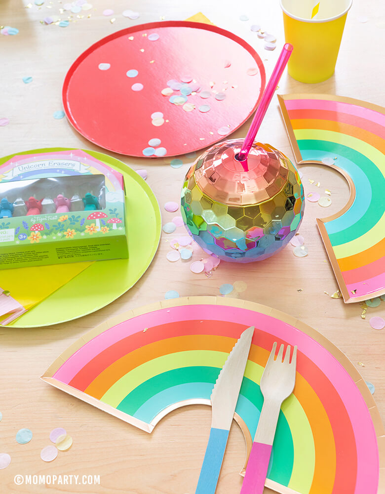 Rainbow Ombre Disco Ball Tumbler