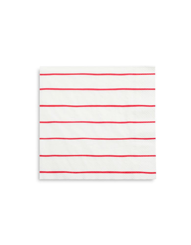 Daydream Society Frenchie 6.5" Red Striped Large Napkins 