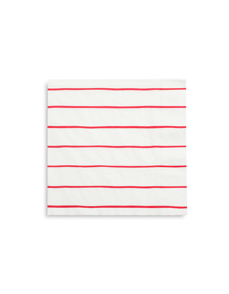 Daydream Society Frenchie 6.5" Red Striped Large Napkins
