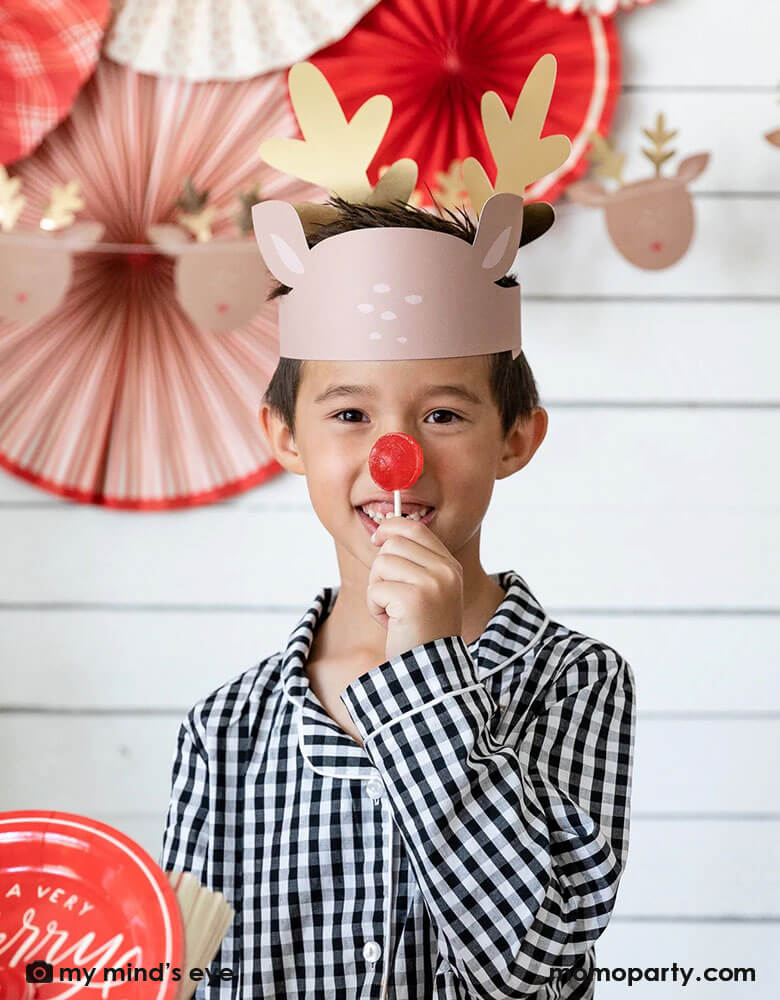 Dear Rudolph Reindeer Hats (Set of 8)