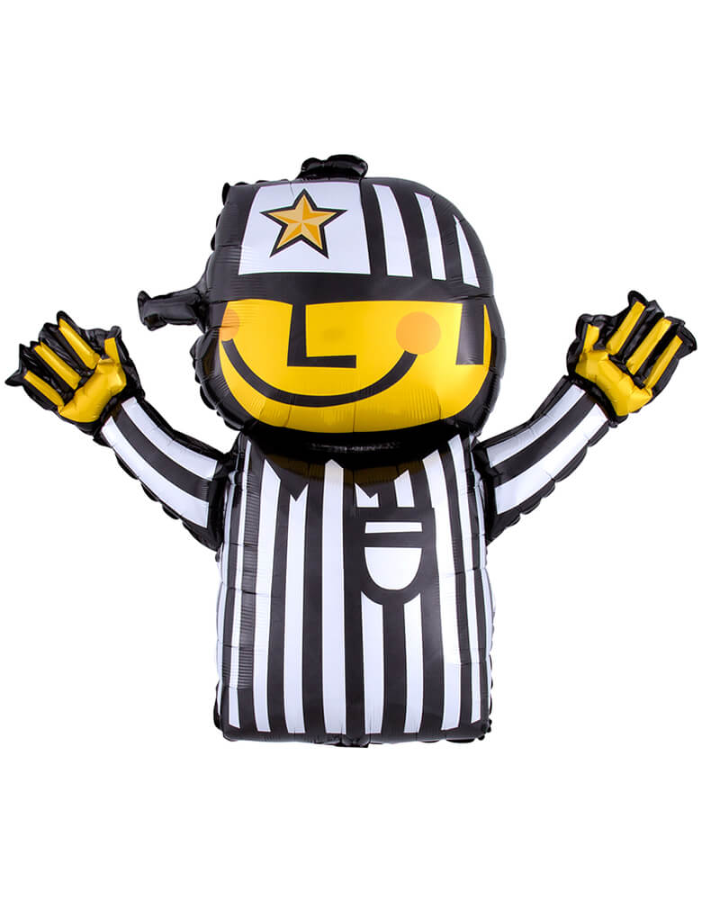 Anagram 32 inches Football Referee Shaped Foil Mylar Balloon for your Super Bowl party, tailgate party, sport themed party or any football themed party