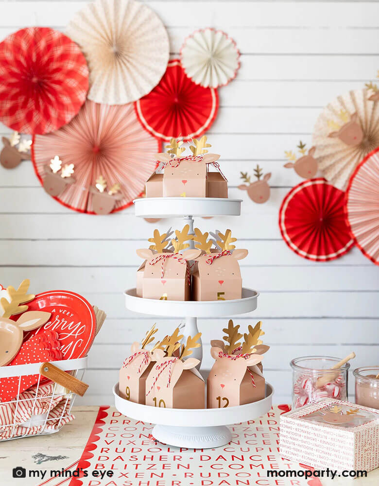 Dear Rudolph Reindeer Advent Boxes (Set of 12)