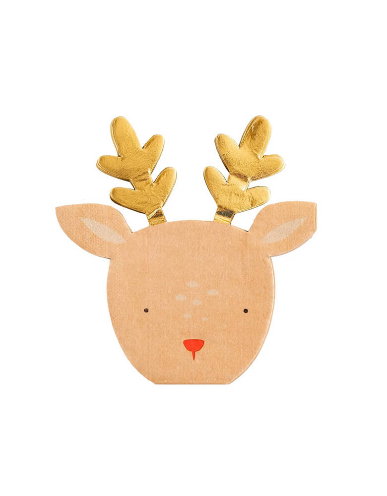 Dear Rudolph Reindeer Shaped Guest Napkins (Set of 18)