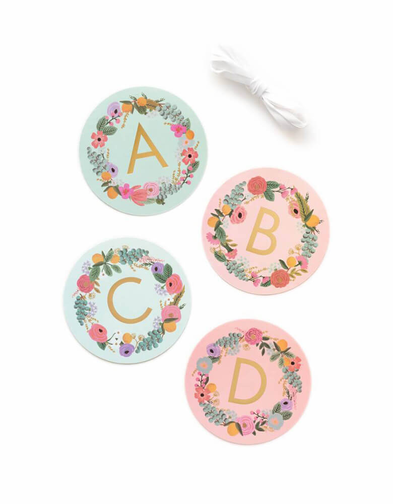 Rifle-Paper_Garden-Party-Letter-Garland set with letter A, B, C and D