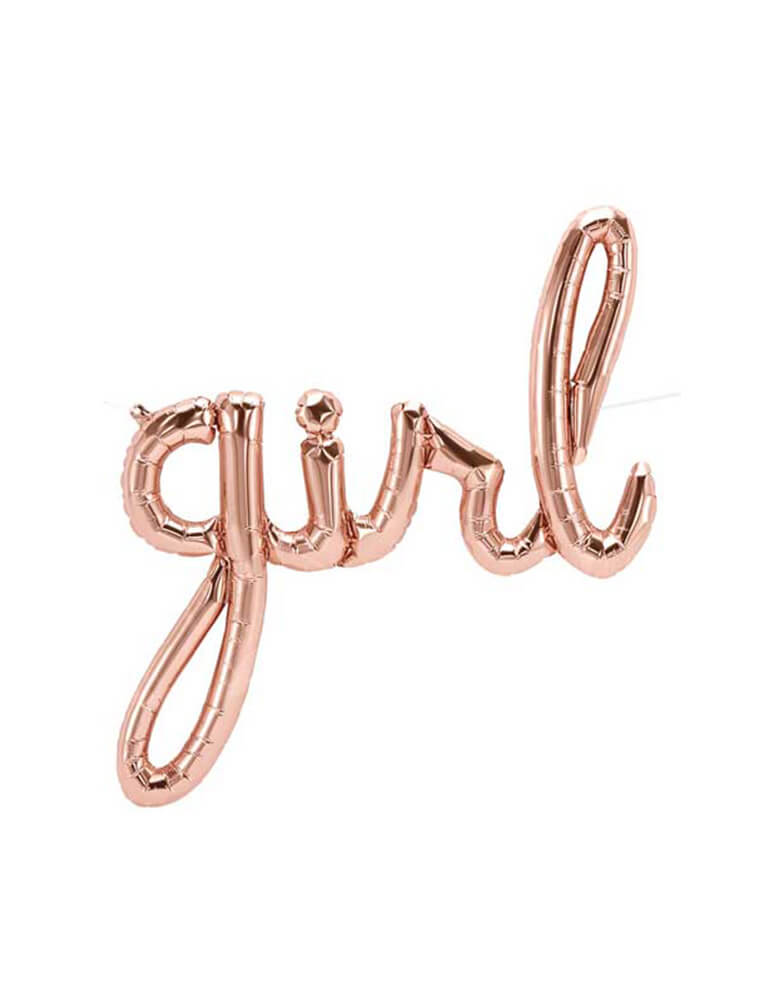 37 inches Northstar Rose Gold Foil Balloon spelling out Girl in script font