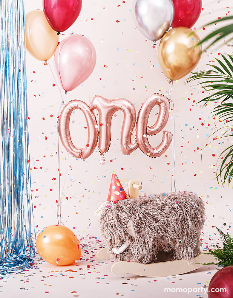 Rose Gold One Script Foil Balloon