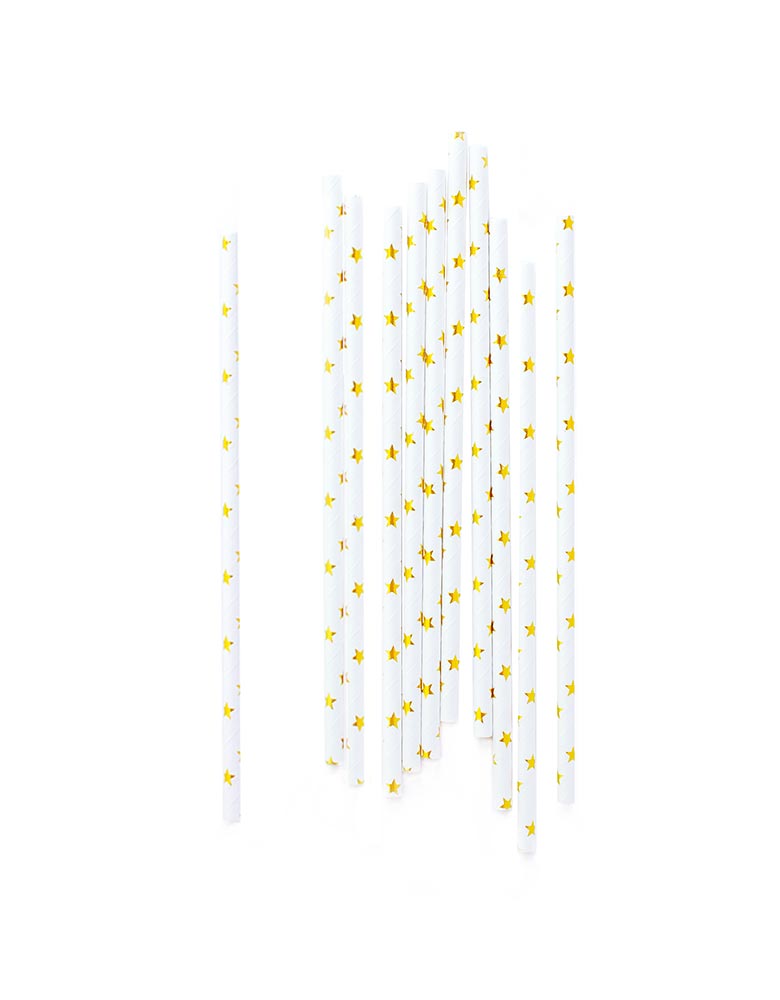 Gold Star Party Straws (Set of 25)