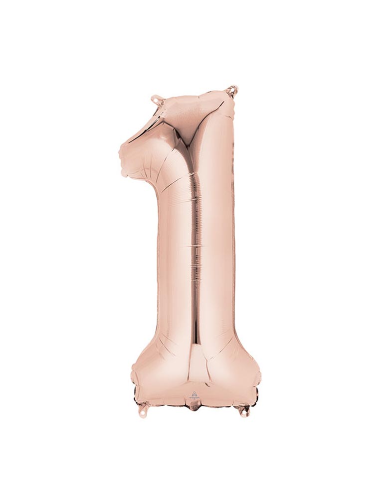34" Large Number Rose Gold Foil Mylar Balloon #1