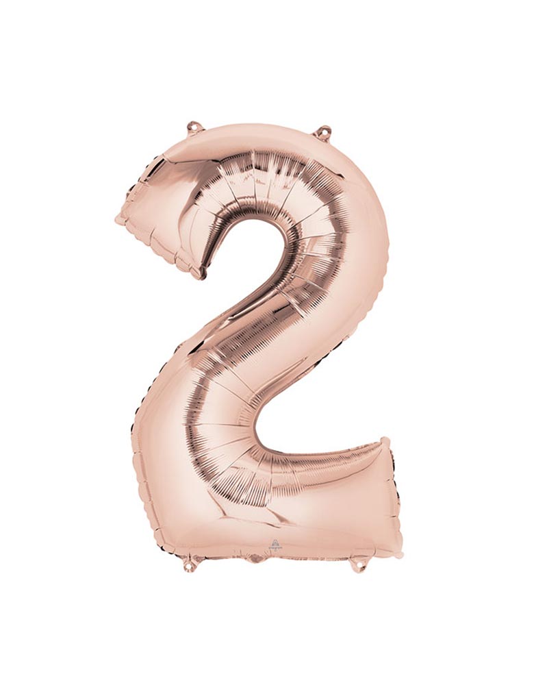 34" Large Number Rose Gold Foil Mylar Balloon #2