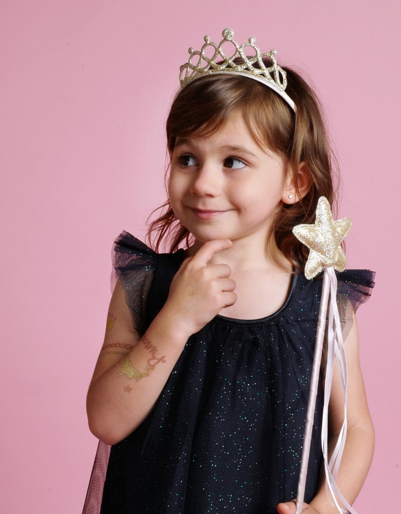 Pink Gold Wand & Tiara Set