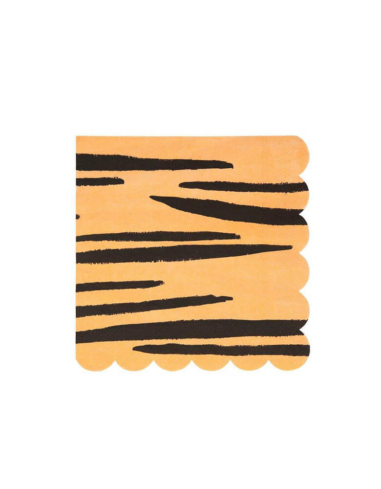 Meri Meri Safari Animal Print 6.5" Large Napkin in tiger stripes design