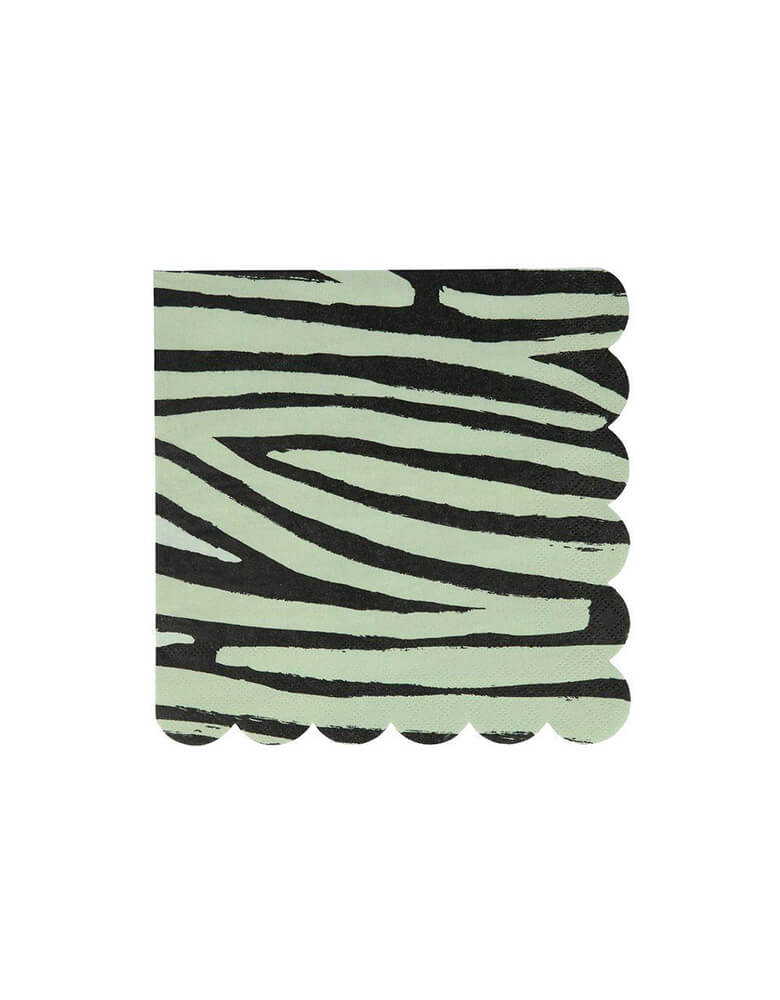 Meri Meri Safari Animal Print 6.5" Large Napkins in zebra stripes design