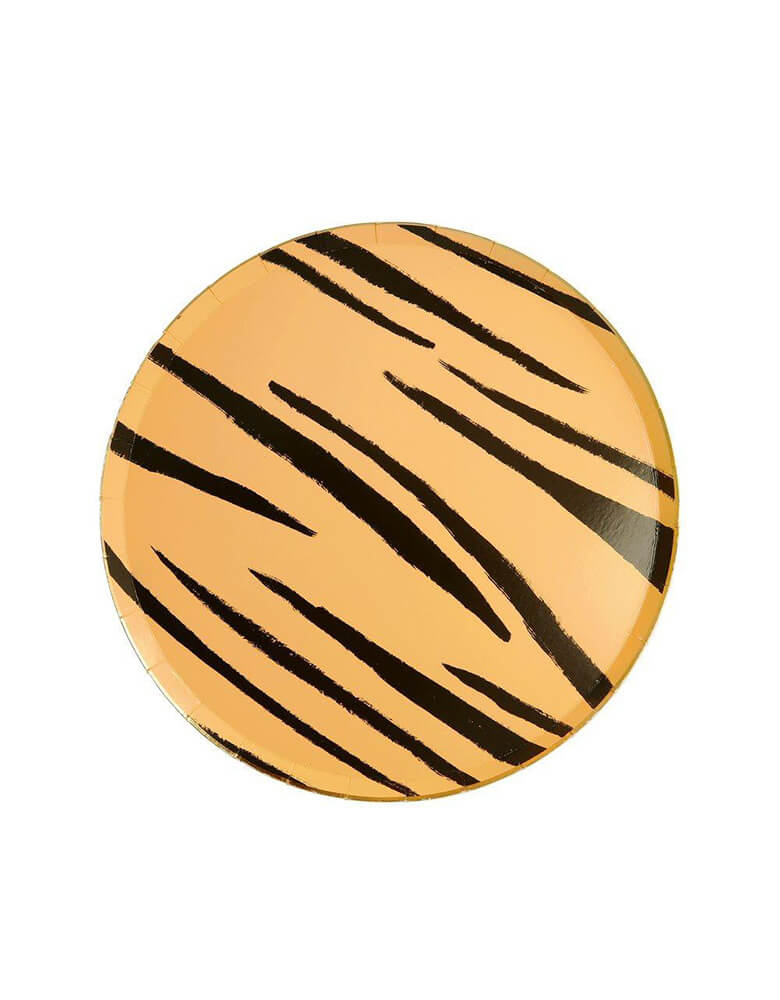 Meri Meri Safari Animal Print 8.25 inch Side Plates in Tiger Stripes Design