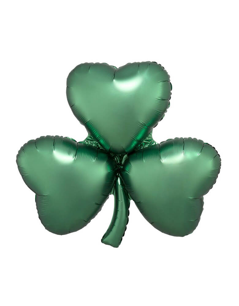 Anagram 29" Satin Emerald Shamrock Foil Mylar Balloon for St. Patrick's Day party celebration