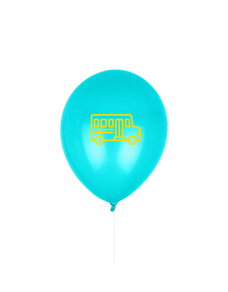 StudioPep -  Back to school latex balloon - School Bus Latex Balloon. Add this unique 11 inches neon blue latex balloon printed with yellow school bus latex balloon to your first day of school celebration! 
