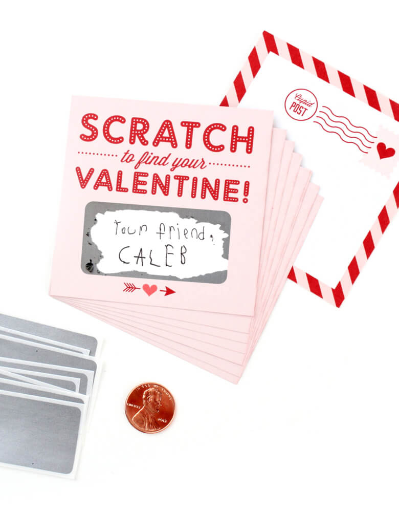 Scratch-off Valentines - Pink (Set of 6)