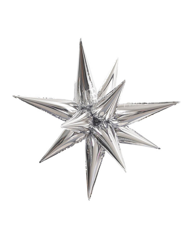 40" Jumbo 12 Point Silver Starburst Foil Balloon