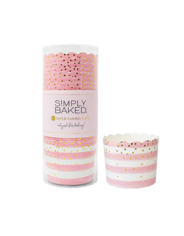 Simply-Baked-Pink-Gold-Confetti-Food-Cups set of 20, perfect for a girly party like girls ballerina or princess birthday