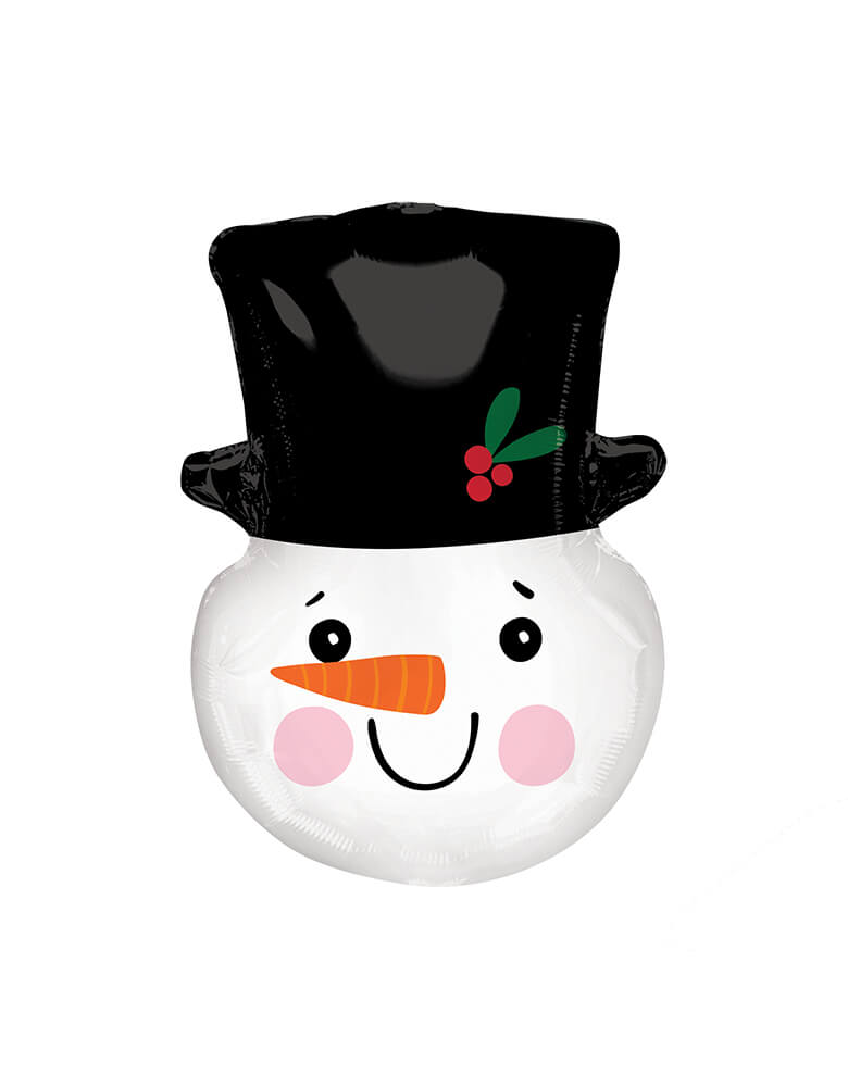Anagram Balloons - 43340 Smiley Snowman Head SuperShape™ P35. Invite the joyful 23 inches snowman with carrot nose and black hat to Christmas themed celebration!