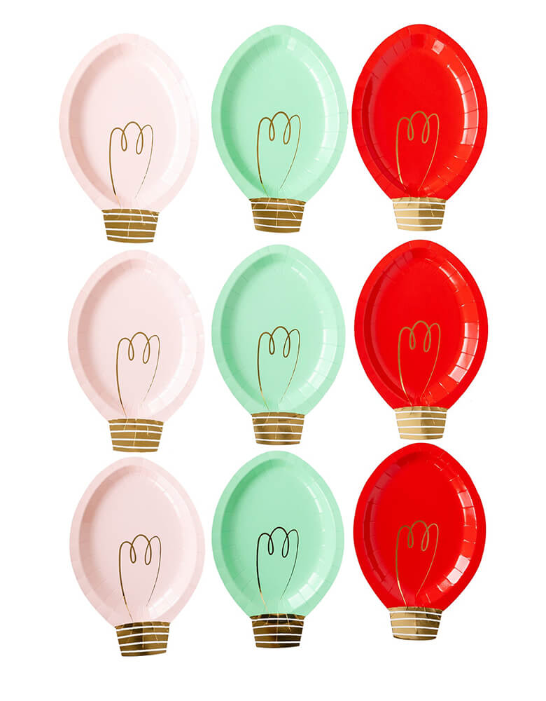 Snow Fun Christmas Bulb Shaped Plates (Set of 9)