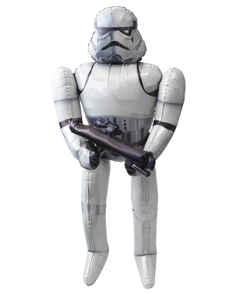 Anagram Balloon - 30401 Strom Trooper AirWalker Foil Balloon. This This life-size 70" tall Stormtrooper seems to "walk" with you as you pull the attached string filled with helium, thanks to weights at the bottom. Bring it to you Star Wars birthday party, Star War celebration or just surprise it for any star war lovers