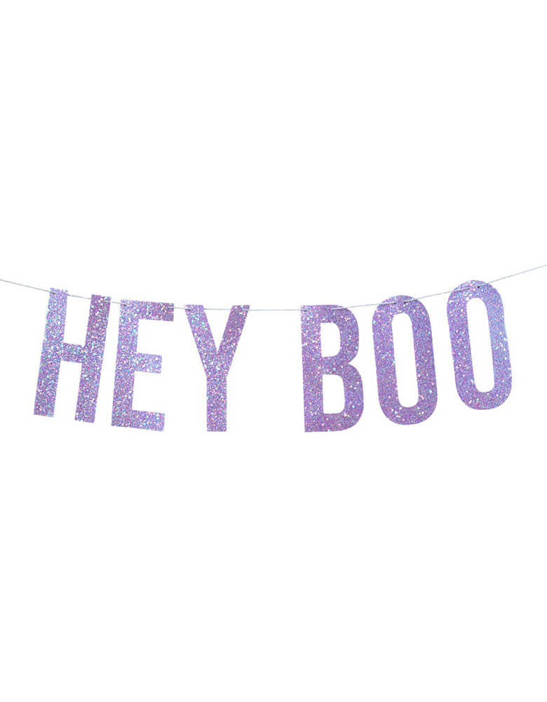 StudioPep-Lilac-glittered Hey-Boo-Banner for a halloween party