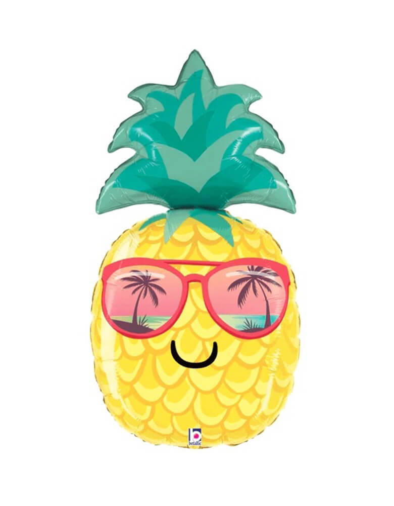 Summer Pineapple Sunglasses Smile Foil Balloon display picture 1