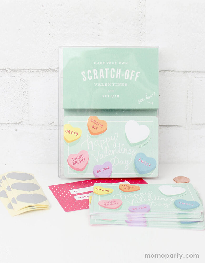 inklings Paperie Sweetheart Valentines Scratch-off card Set, Set of 18. They're perfect for Valentine's card exchange for the little ones, Valentine's day activities, galentine's day gift
