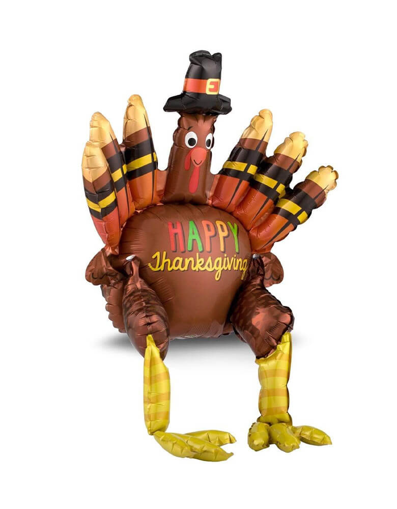 Anagram 26" Thankgiving-Sitting-Turkey-Foil-Balloon