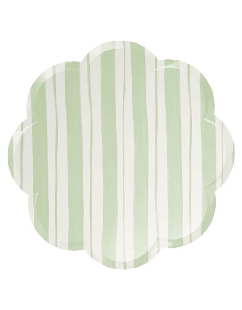 Momo Party's 10.25 x 10.25 inches ticking stripe dinner plates by Meri Meri, comes in a set of 8 in 3 colors of dusty pink, blue and dusty mint, these plates are reminiscent of sun loungers, perfect to add a summery feel to any party. Not only are they practical, but they are an effective way to decorate your table too.