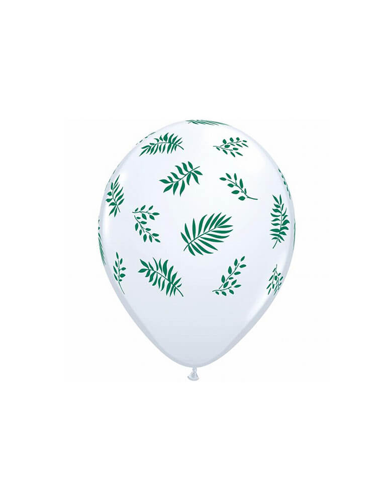 Qualatex Balloons - 11inches Tropical Greenery Printed Latex Balloon. Add these elegant tropical greenery printed latex balloons to your botanical themed celebration! There are also perfect for a Safari Jungle Party Decorations, Wild One Party, Pair with Palm Leaf Balloons for a  Tropical Party 