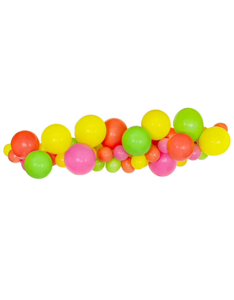 DIY Fruit Summer Tutti Frutti Balloon Garland with Yellow, Lime, Peach, Pink Latex Balloons