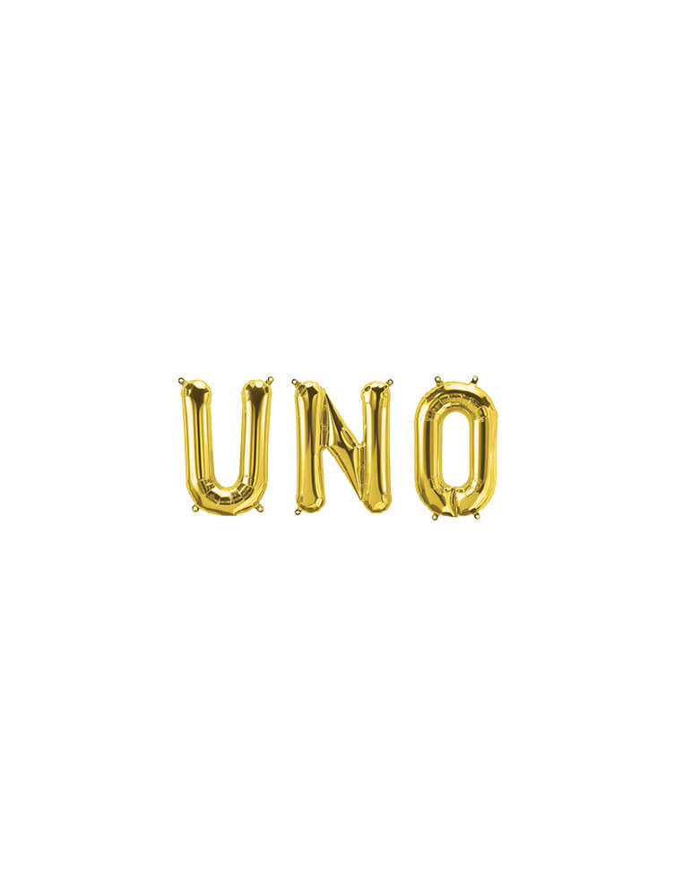 UNO Gold Mylar Balloon Set