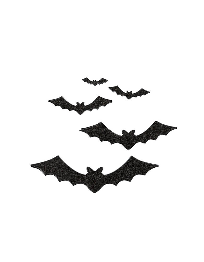 My Mind's eye glitter bats With score lines, these bats become dimensional and are ready to take fly at a moments notice, creating a truly terrifying space this Halloween.