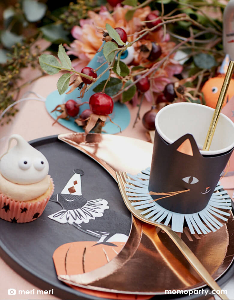 Vintage Halloween Copper Moon Plates (Set of 8)