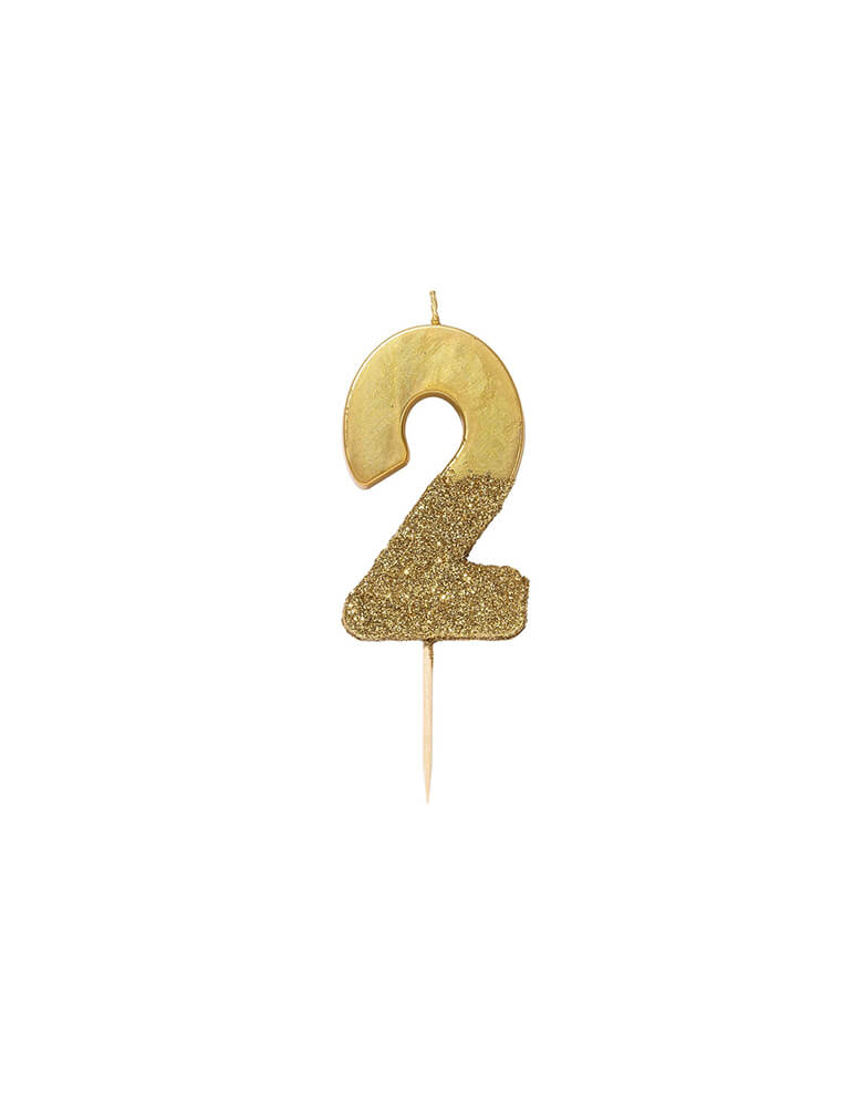 Talking Table WE-HEART-BIRTHDAY-GLITTER-Gold CANDLE_Number-2