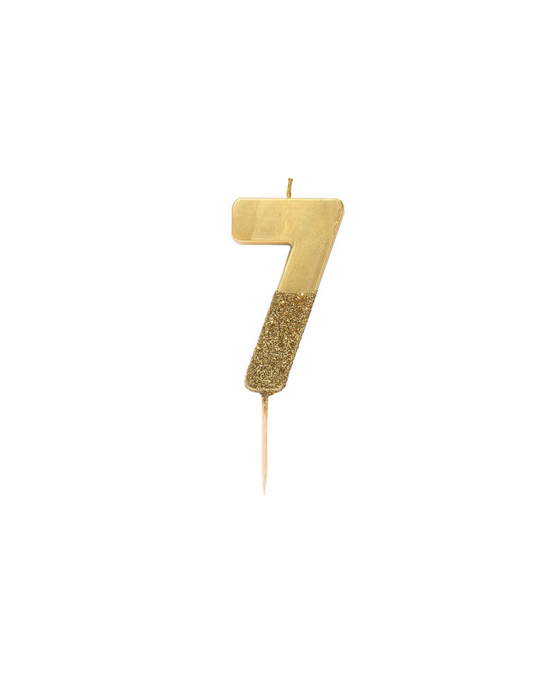 Talking Table WE-HEART-BIRTHDAY-GLITTER-Gold CANDLE_Number-7