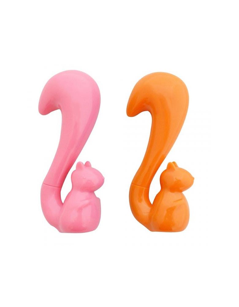 Seedling - a little nutty Squirrel Pen in Orange and Pink color, write with big tails