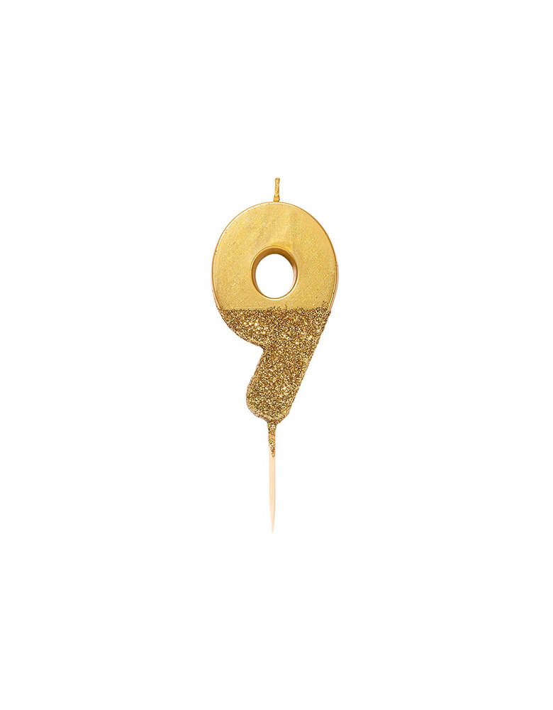 We Heart Birthday Glitter Candle - Gold