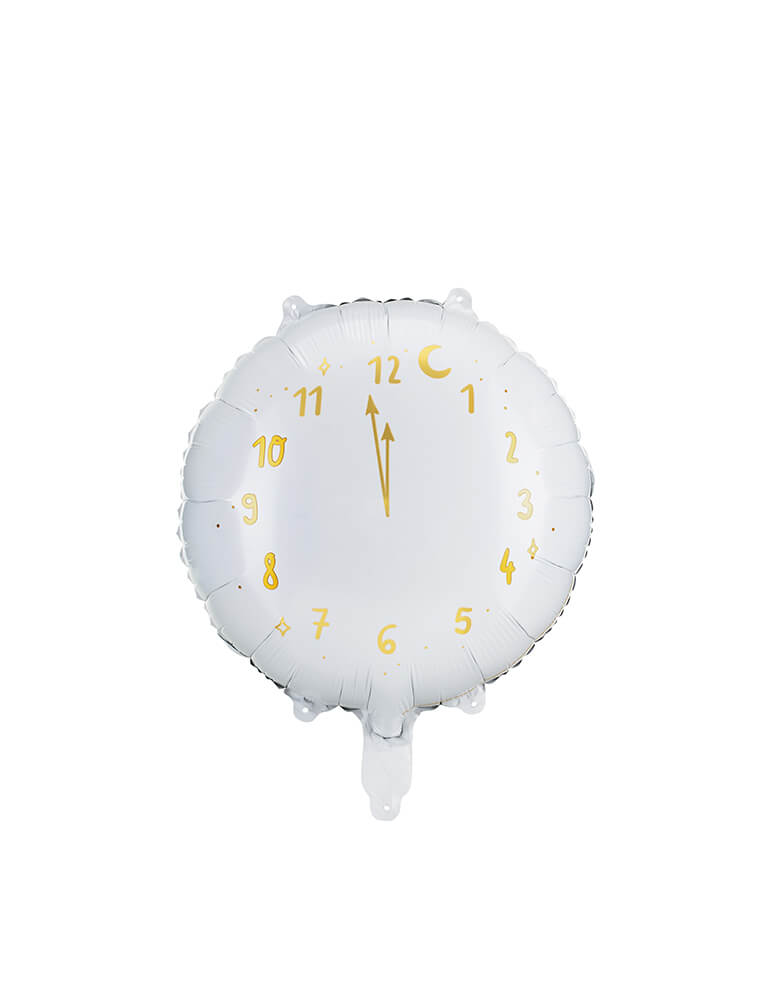 White Clock Shaped Foil Balloon